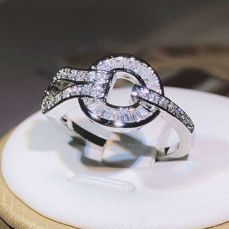 925 sterling silver geometric round winding ring ladies jewelry party birthday gift suitable for women H260312