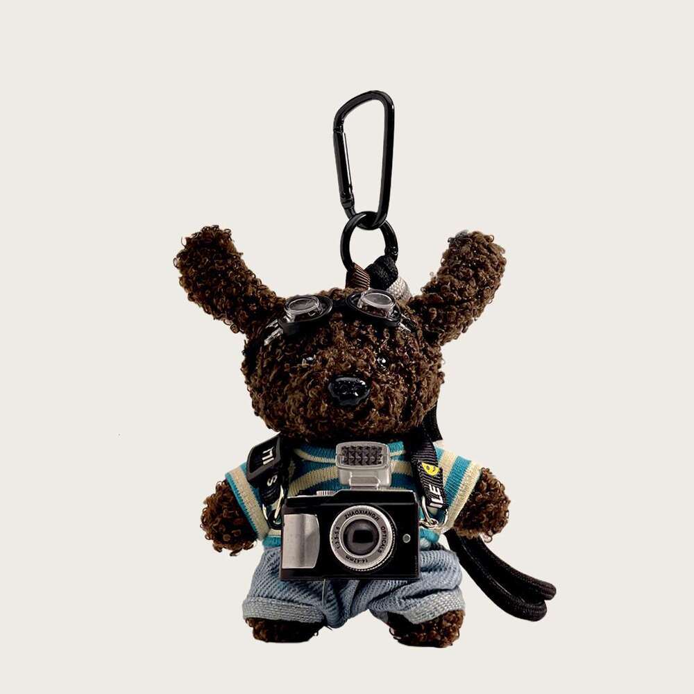 Original Maillard Ugly-Cute Camera Puppy Plush Pendant Cartoon Cute Doll Keychain Small Gift for Women