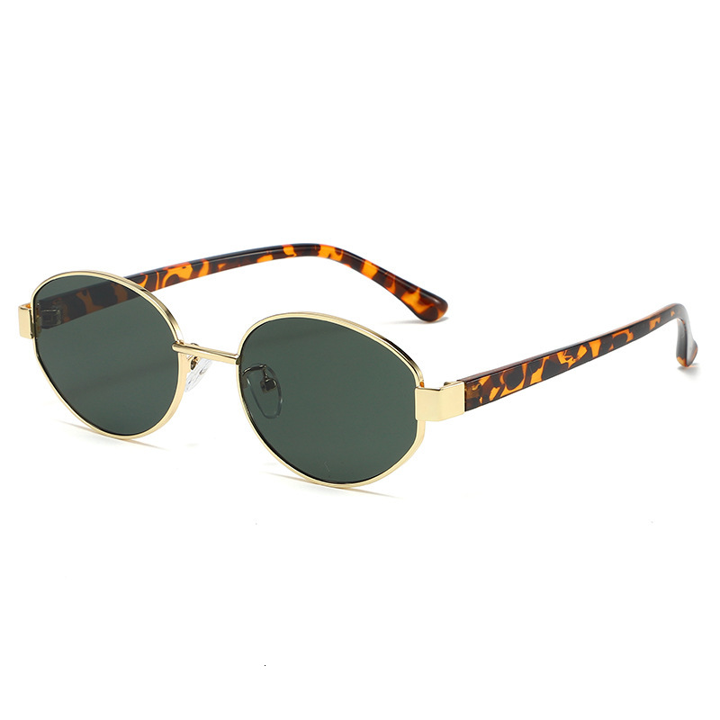 New Style Sunglasses for Women, Metal Oval Frame, Vintage Sunglasses, High-End Fashion, Stylish Wear, Decorative Glasses Wholesale
