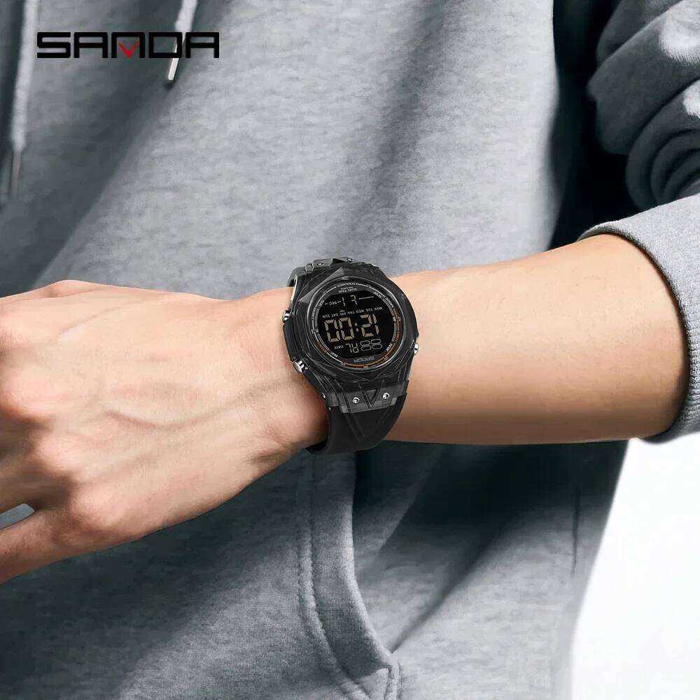 SANDA 6289 New Electronic Watches for Man Large Dial Calendar Luminous Waterproof Shockproof Fashion Woman Digital Wristwatch