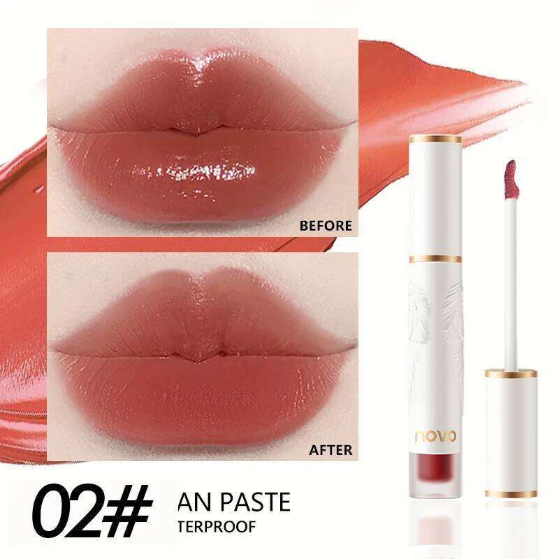 24h Long-Lasting Matte Glaze, Waterproof Non Stick Cup Liquid Lipstick, High Pigment Gloss, Diverse Shades Lip Tint W260311