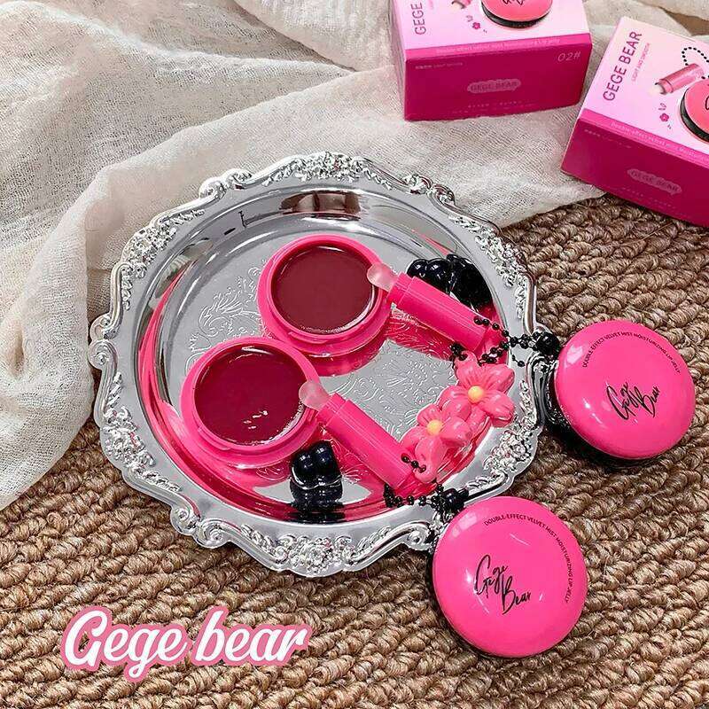 Gege bear two lipsticks lip jelly, moisturizing the lips, coloring, natural makeup application, and quick setting W260311