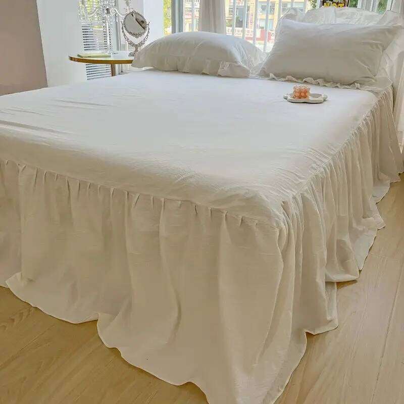 Korean Princess Style Kawaii Girl Black Bow Bedding Skin-friendly Soft Duvet Cover Set Sheet Or Bed Skirt Pillowcases H260312