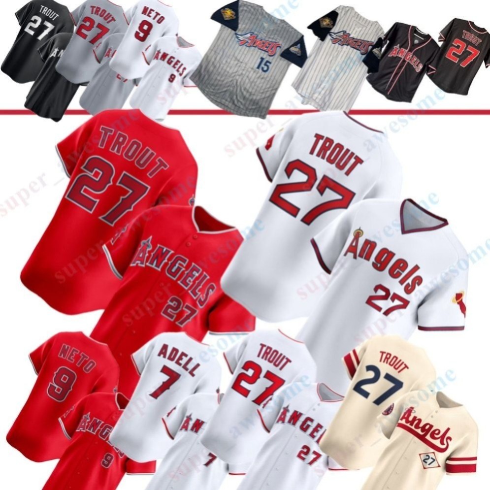 Mike Trout Angels Baseball Jersey Zach Neto Logan O'Hoppe Josh Lowe Anthony Rendon Jo Adell Kyren Paris Yusei Kikuchi Yoan Moncada Vladimir Guerrero Reggie Jackson