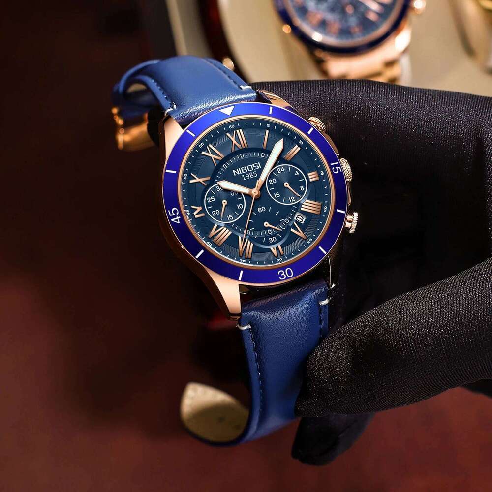 NIBOSI Sport Top Brand Luxury AQUANAUT Quartz Watches for Men Waterproof Luminous Fashion Leather Watch Reloj Hombre