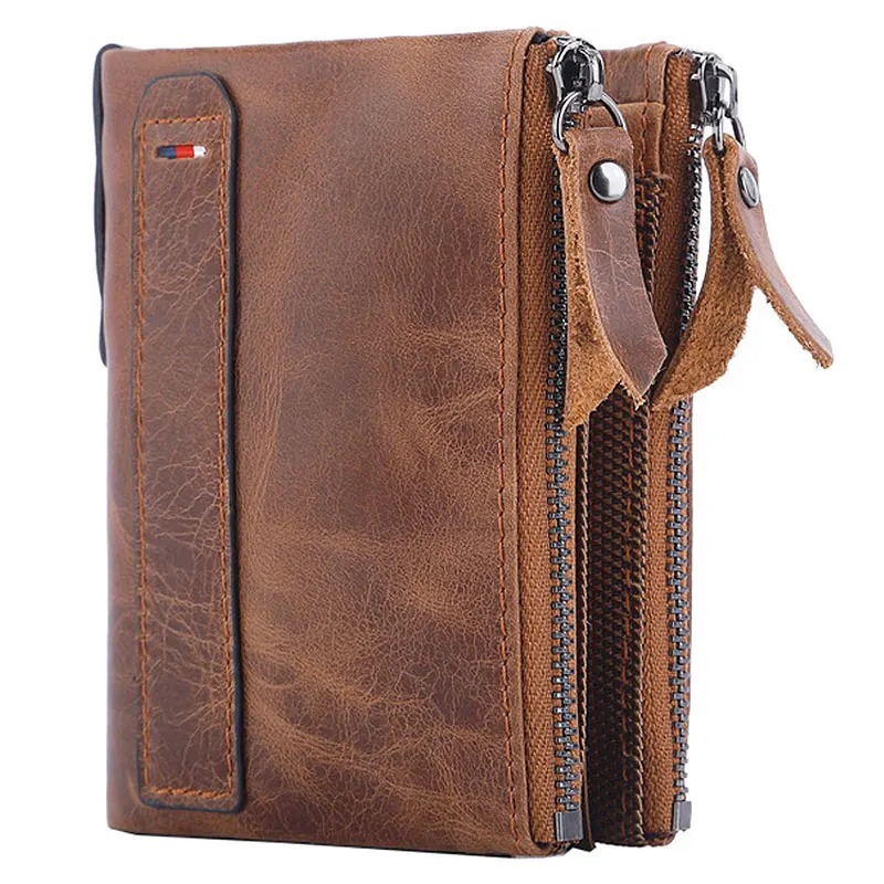 Men Wallets 100 Genuine Cow Leather Short Card Holder Leather Men Purse High Quality Male Wallet 260304