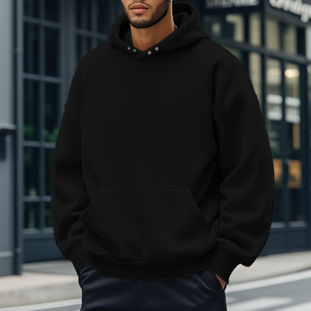 European Designer Shirt And American Fashion Designer Hoodie Men's Hooded Polo Sweatshirt Loose Casual Heavyweight Solid Color Jacket For Spring And Autumn
