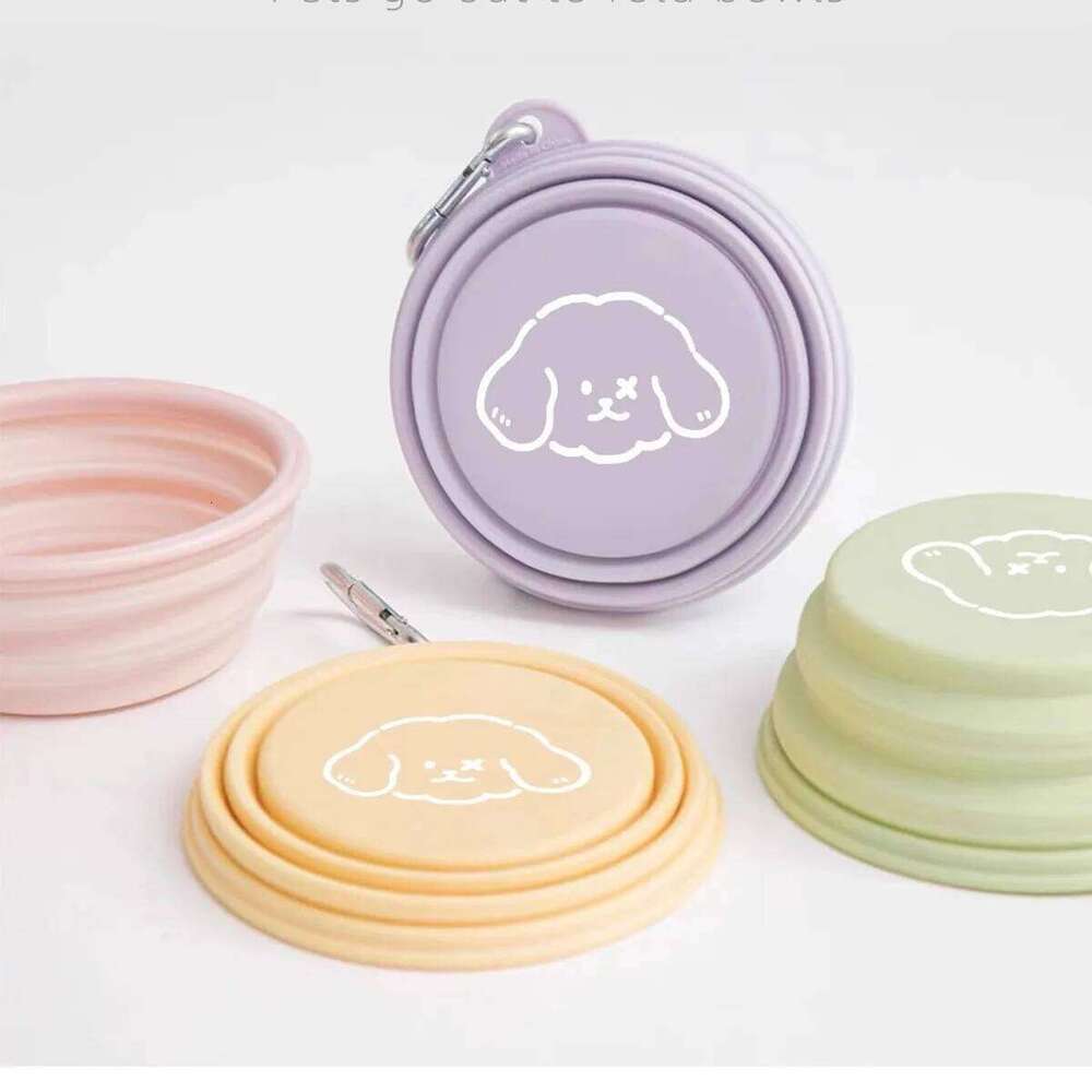 Pets Go Out Outdoor Drinking for Dogs Portable Silicone Folding Cat Dog Bowls 26Y0312