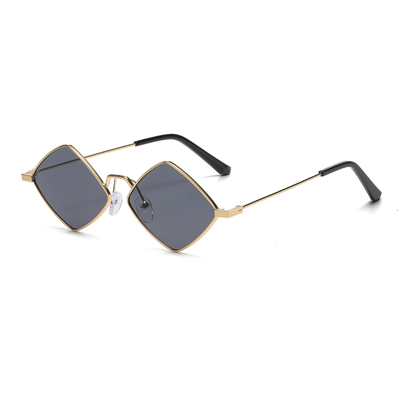 Foreign Trade New Retro Diamond-Shaped Men Trendy Personality Metal Irregular Sunglasses for Women