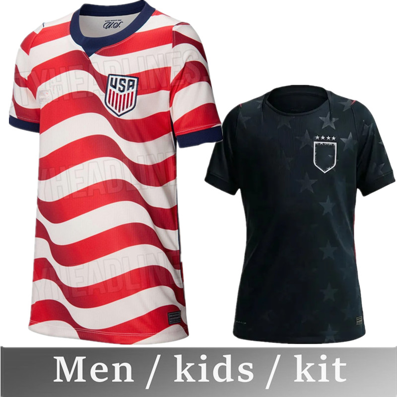 USAS 2026 World Cup Soccer Jerseys PULISIC BALOGUN AARONSON WRIGHT 26 27 America Football Shirt United States Camisetas 1994 2014 Dempsey LALAS USMNT Men kids Kits