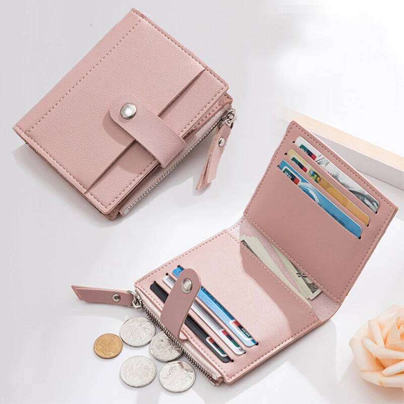 Women PU Leather Female Purse Mini Solid Multi-Cards Holder Coin Short Wallets Slim Small Wallet Zipper Hasp