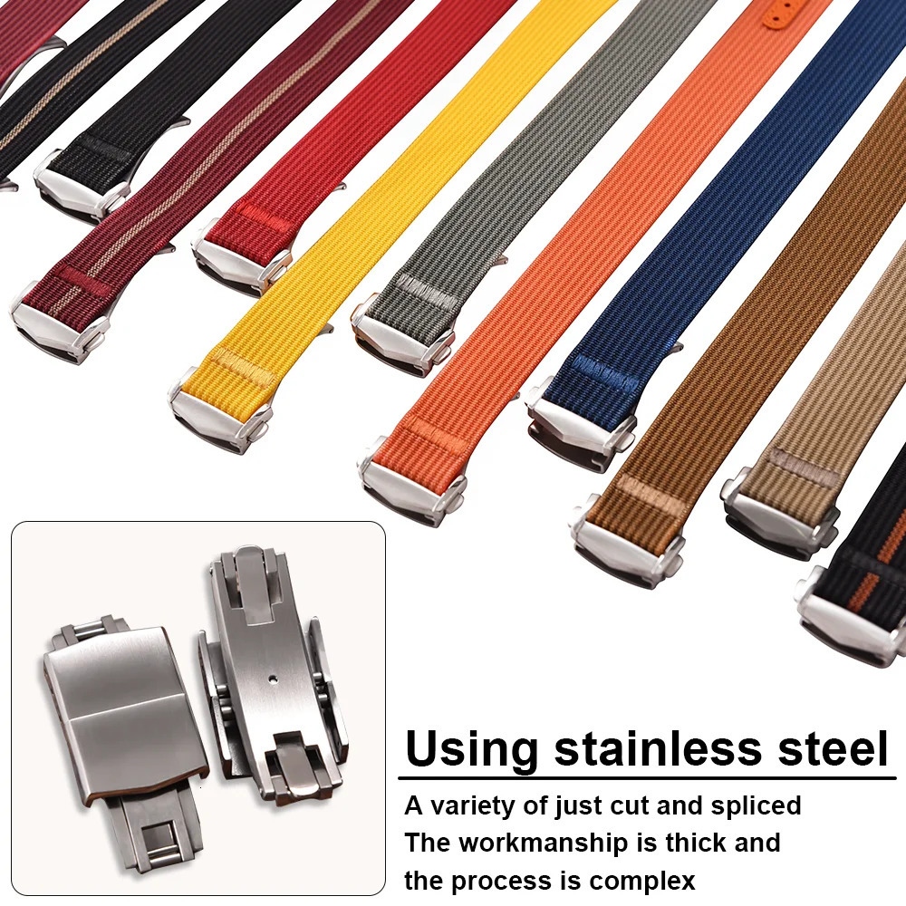 Canvas Nylon Watch Strap 18-20-22mm For X Moon For Seiko Men Women Sport Waterproof Folding Buckle Watchbands 260304