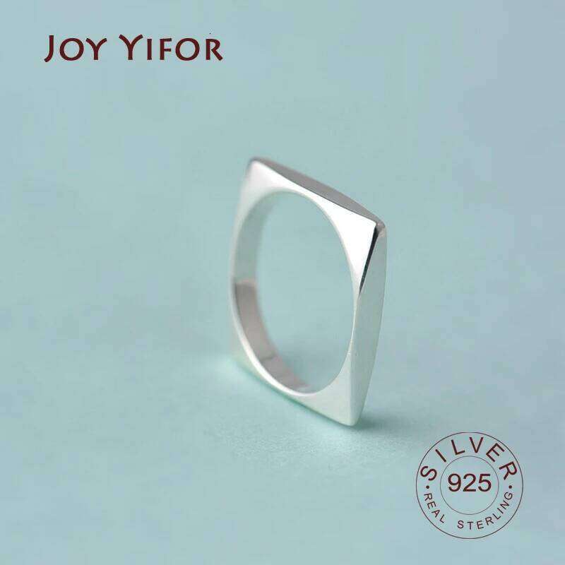 Real 925 Sterling Silver Cute square shape Personality Adjustable Ring Fine Jewelry For Women Party Elegant Accessories H260312