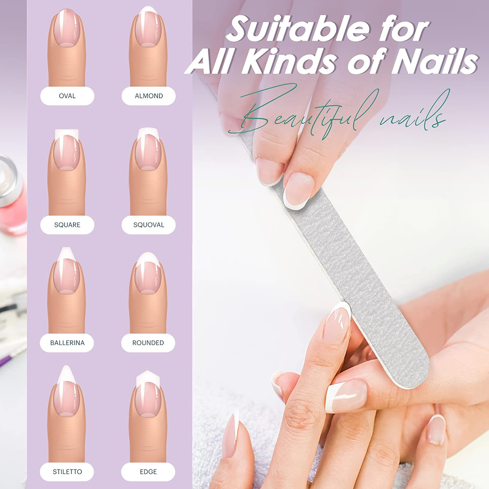 4 Colors Disposable Wooden Nail File 80/100/180 Grit-500Pcs