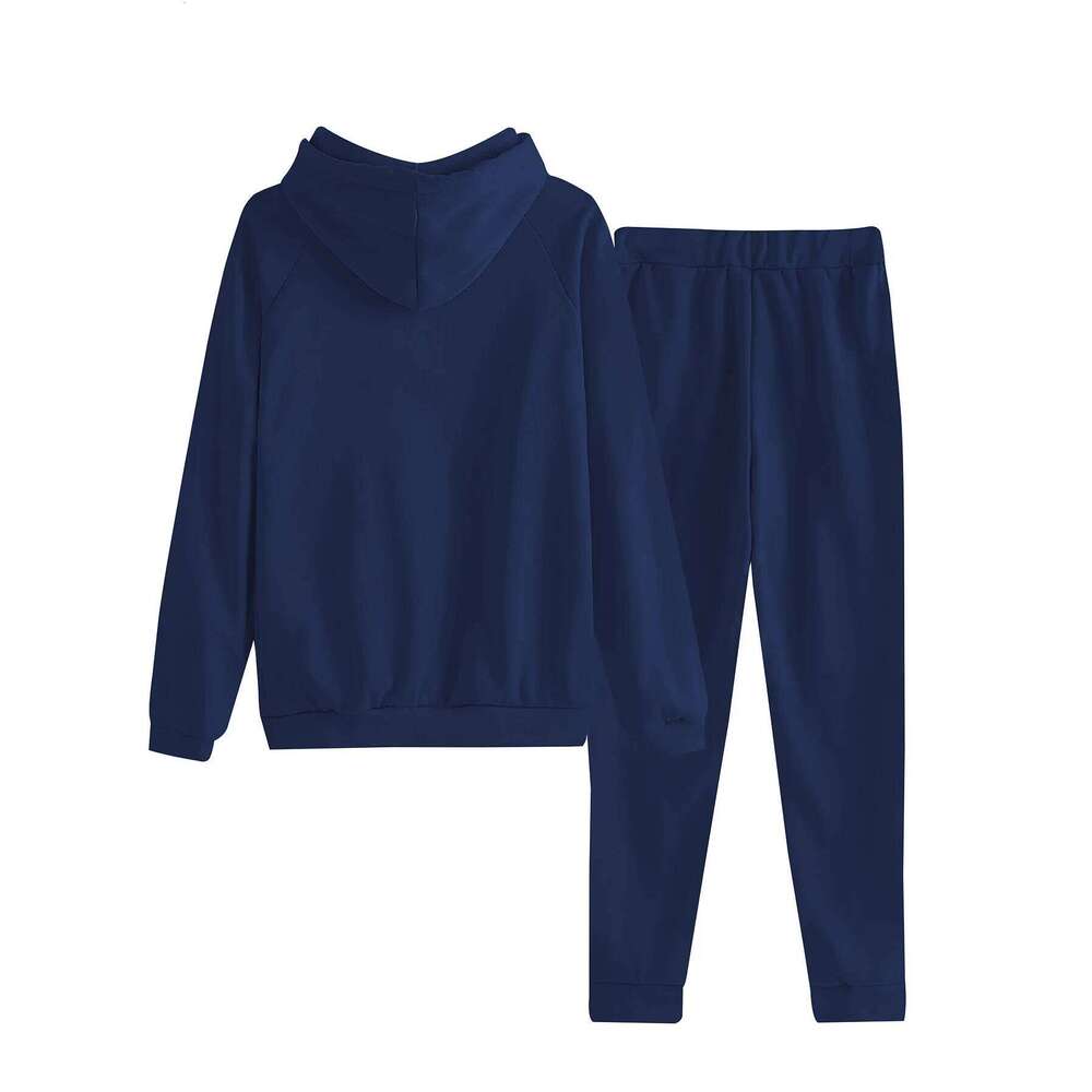 Cool Long-Sleeve Sweatshirt Two-Piece Set, Sweatshirt, Sweatpants, Casual Sweet Lazy Style, Vintage Trendy Loose Hooded Pullover, Top Pants Set Autumn