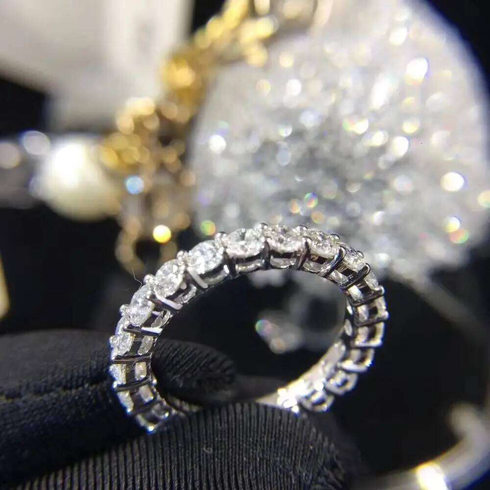 Couple Eternity 4mm Lab Diamond Ring 925 sterling silver Bijou Engagement Wedding band Rings for Women men Fine Party Jewelry H260312