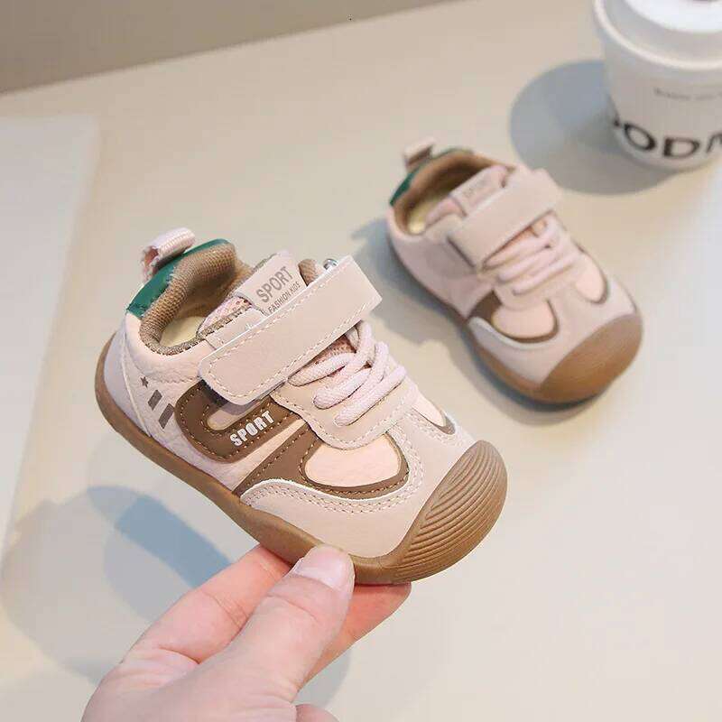 0-6 Years Children Casual Toddler Sneakers Soft PU Leather Kids Unisex Boys Girls Sport Running Shoes Pink, Brown H260312