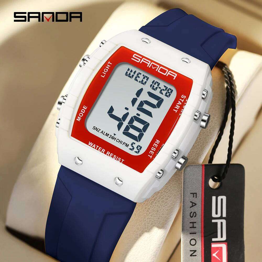 SANDA 2175 Student Digital Wristwatch New Multifunctional Outdoor Sports Clock Fashion Leisure Waterproof Watches For Men Women