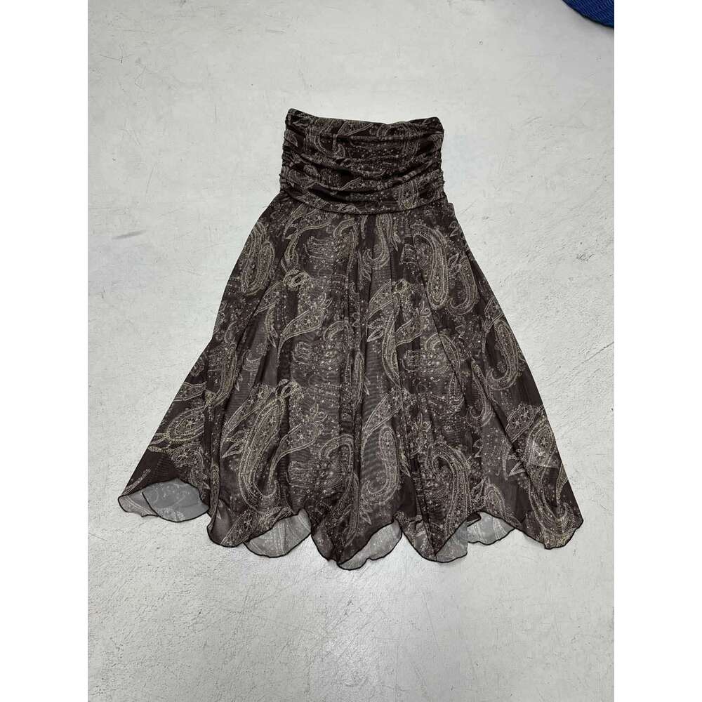 European and American Retro Paisley Print Slim Fit Half Cross-Border Fashion Versatile Comfortable Sexy Hot Girl Long Skirt