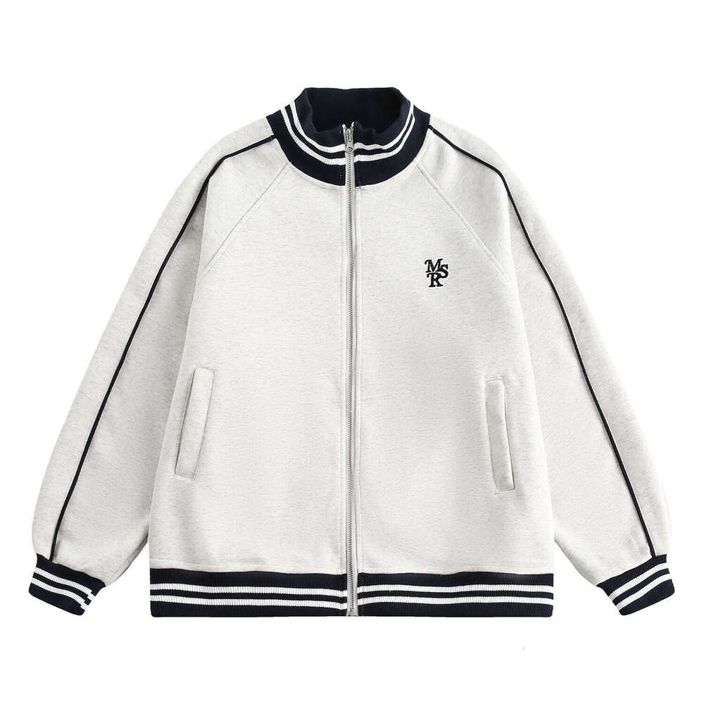 Mardi Hefxessdr 2026 Spring Women Jacket Grey Stand Collar Baseball Jacket For Women & Men Retro Sweatshirt Style Casual Lazy Outerwear coat spring wo