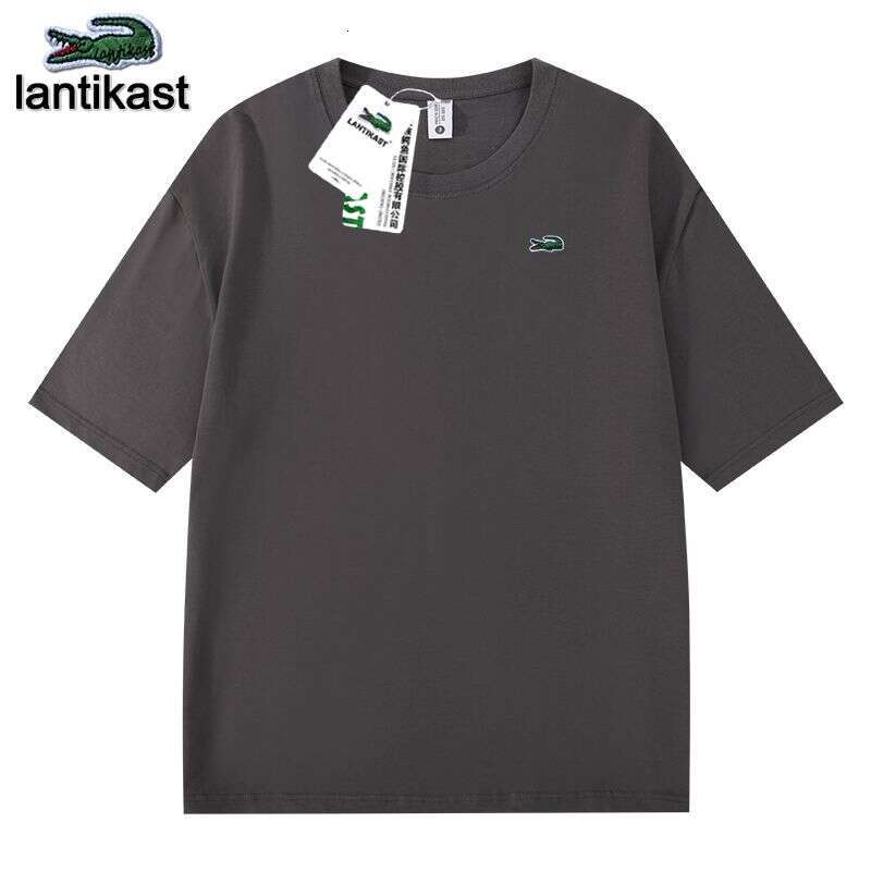 Noble Crocodile Official designer polo Flagship Store Genuine 300G Heavy Cotton T-Shirt Trendy Round Neck Short Sleeve Versatile Top Casual