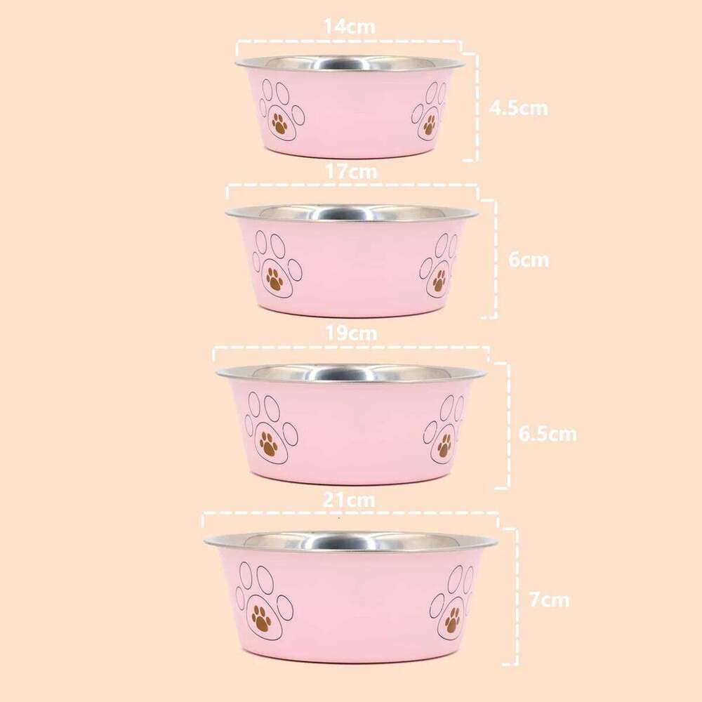 A pet stainless steel cat dog bowl is non slip and easy to clean indoors 26Y0312