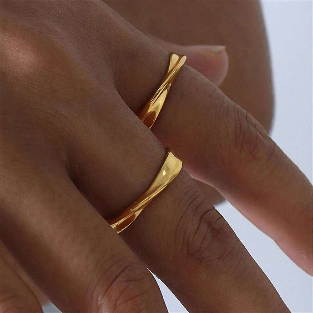 Thin 3mm Mobius Charm Stainless Steel Twist Wedding Ring for Women Infinite Gift H260312