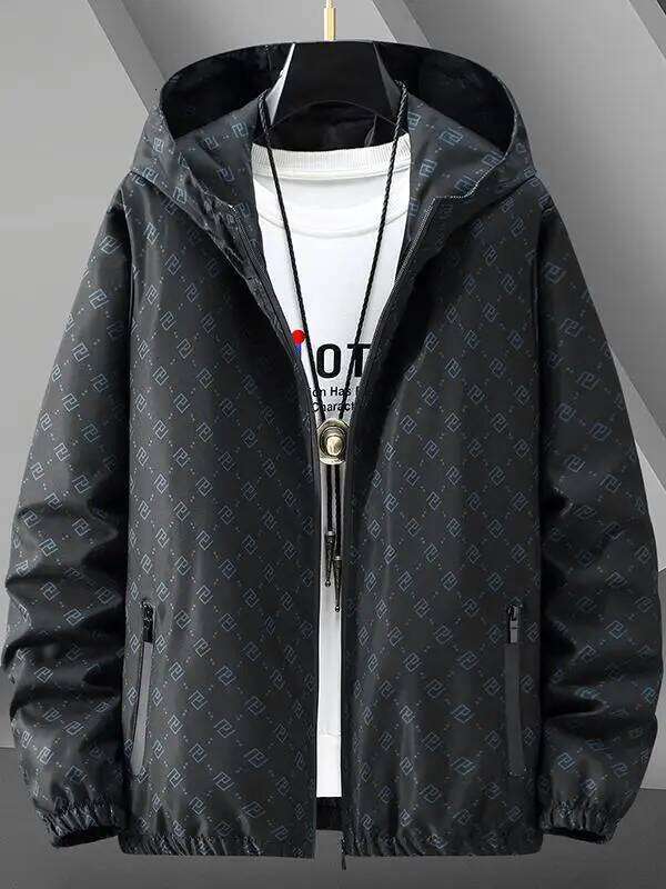 Casual Hooded Men's Jaet Faionable Large Size Korean Sle Outerwear Spring Autumn New Arrival Polyester Fiber Windproof