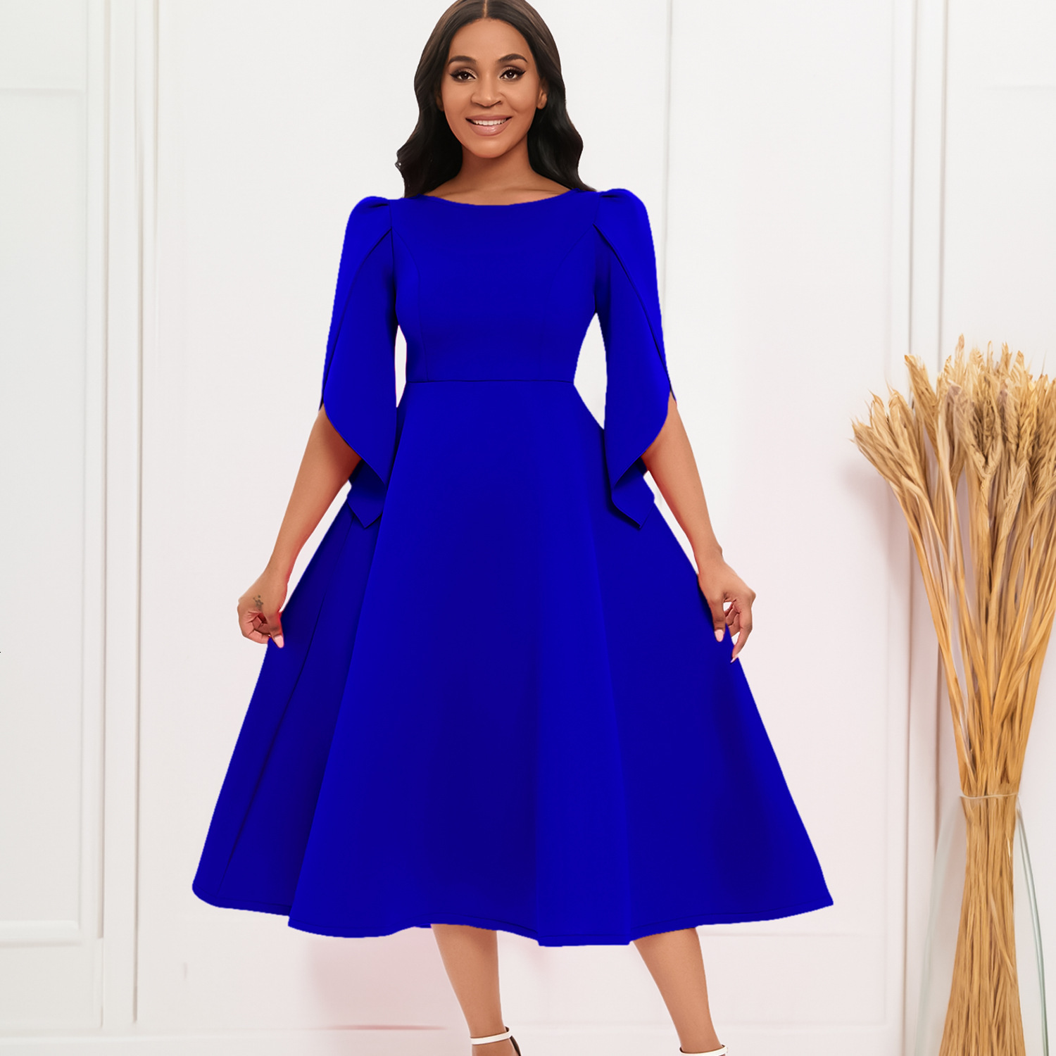 D413 Womens Fashion 2023 Autumn New Elegant Fashionable Party Dress with Large Hem