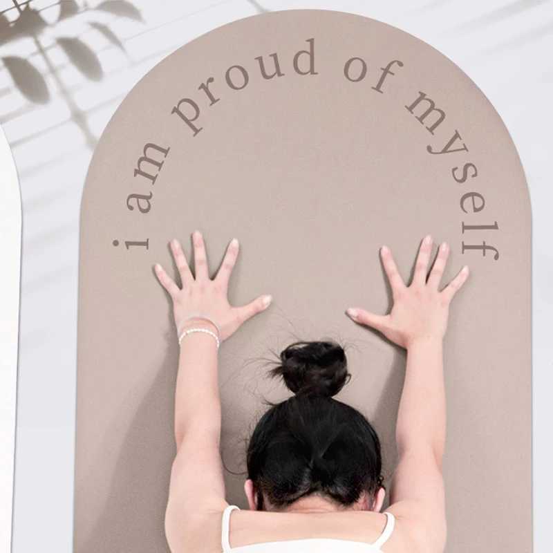 Super Grip Custom Yoga Mats Eco Friendly Natural Rubber Oval Curve PU Yoga Mat Arch Pill Shape Arched Yoga Mat Thick M260312
