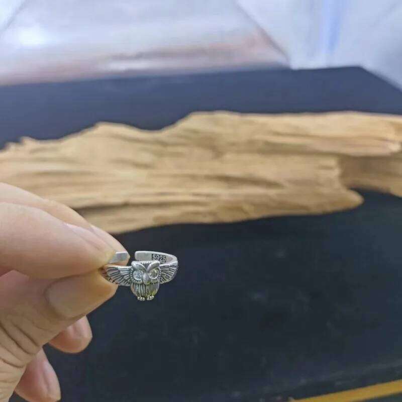 Buyee 925 Sterling Silver Finger Cute Owl Small Open Ring for Women Fashion Animal Fine Jewelry Circle with Box H260312
