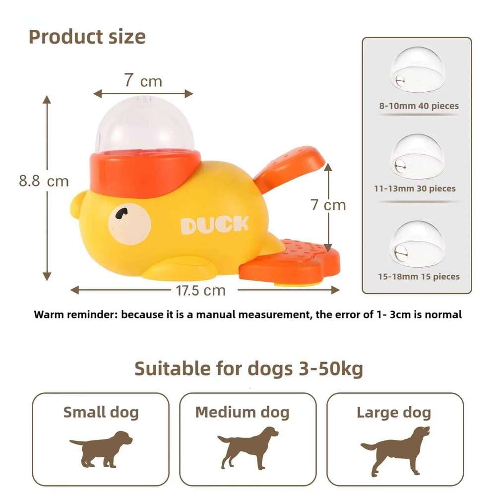 Pet bowl, duck snack dispenser, slow anti-swallowing dog food interactive feeder for small and medium pets 26Y0312