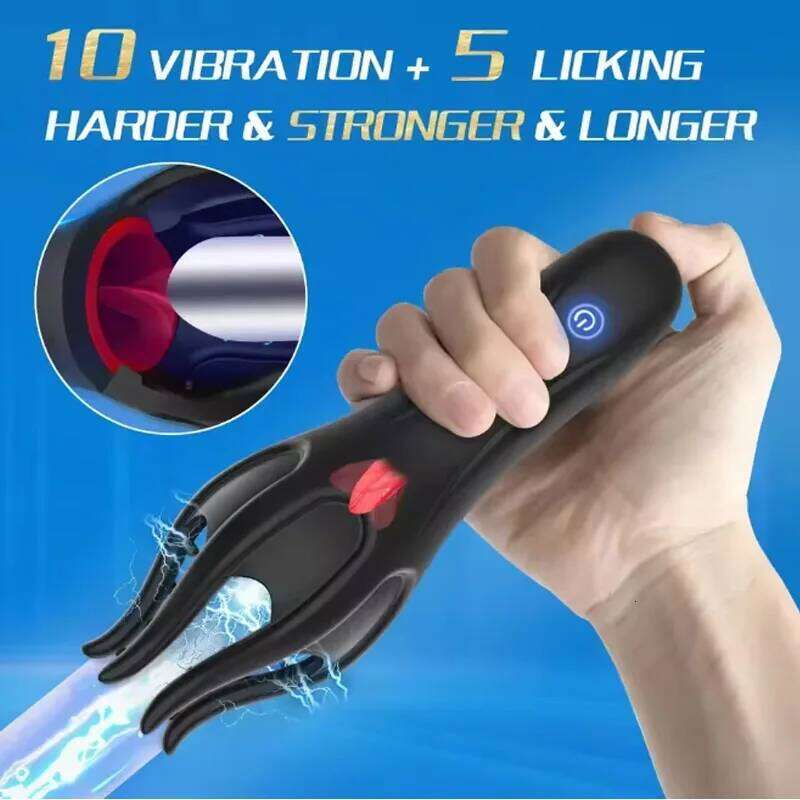 Masturbator Glans Vibrating Tongue Licking Oral Blowjob Lasting Delay Endurance Training Male Sex Toys for Men Adult Z260312