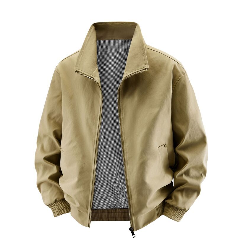 Spring and New Flight Jacket for Men, Autumn Youth Men's Multi-Pocket Retro Baseball Collar Coat
