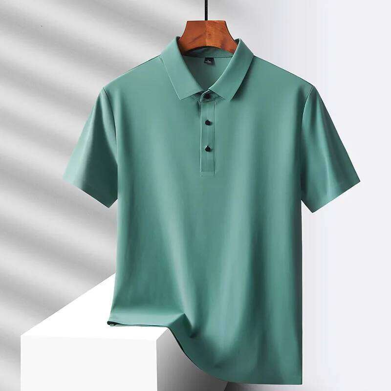 Selected popular nylon fabric, dad's clothing, middle-aged men's short sleeved T-shirt, summer ice silk quick drying, mid 26H0312