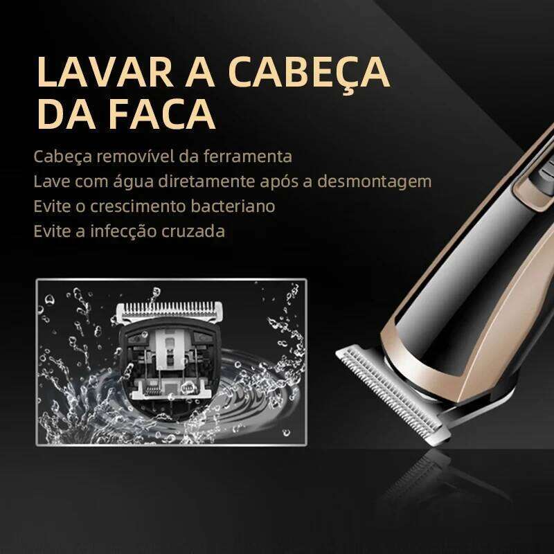 Kemei KM-418 Waterproof Clipper Rechargeable Electric Barber Trimmer Professional Cordless Hair Cutting Machine For Men C260312
