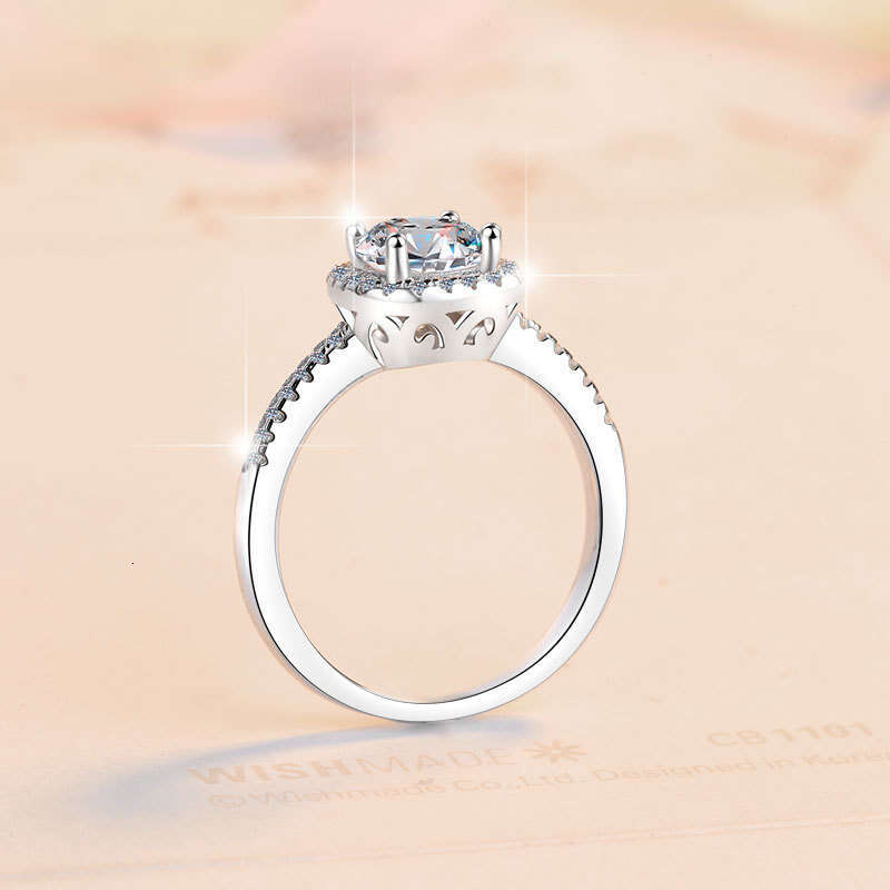 Diamond Ring For Women Classic Square Cut Moissanite 925 Sterling Silver Candy Design Light Luxury Fashion Jewelry