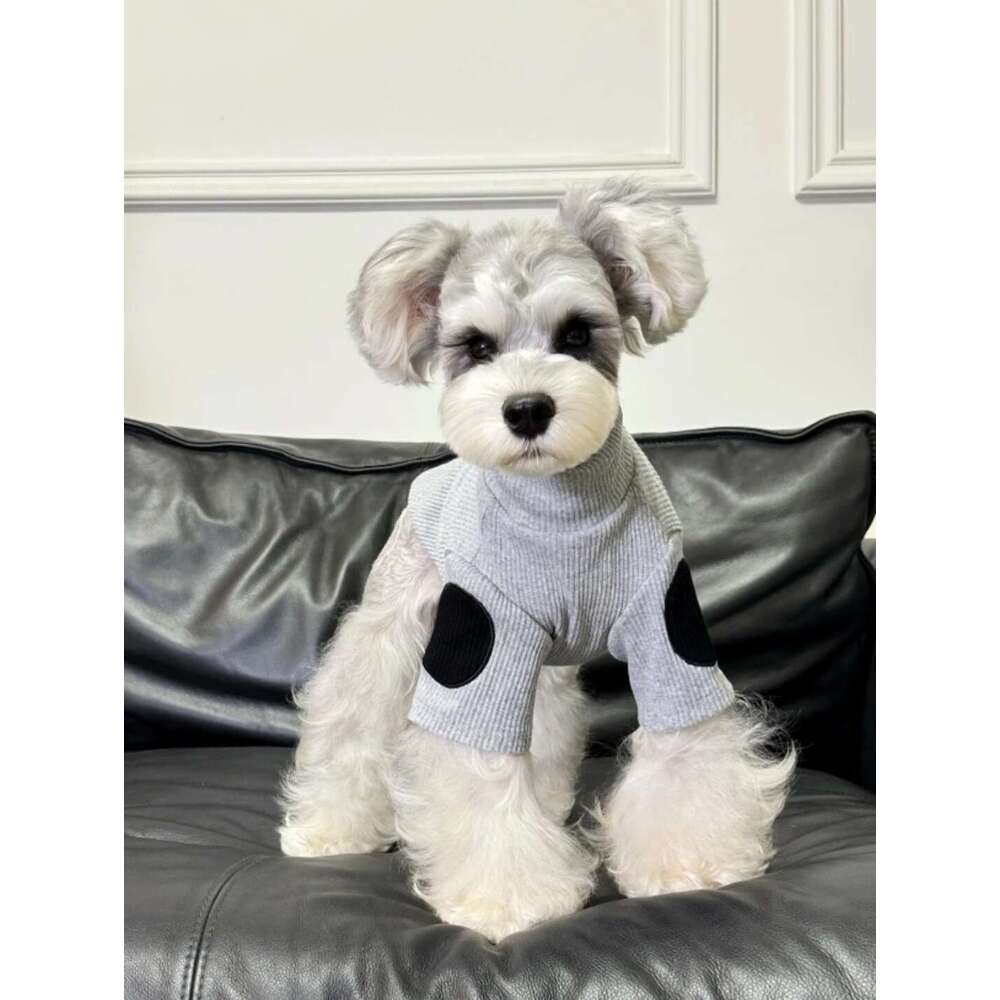 Schnauzer Teddy Bichon Cat Pet Clothes High Collar Base Vest Small Dog Cotton Warm Sweater