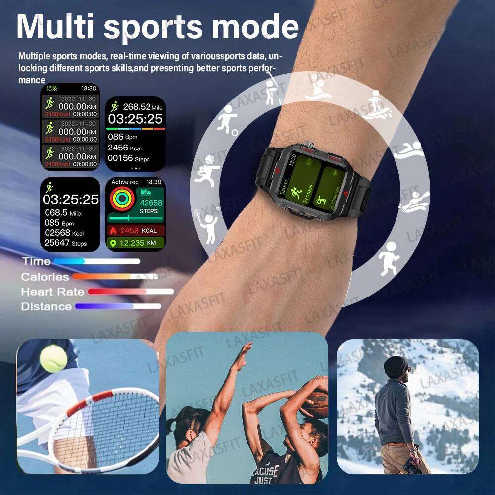 G.L Wear 2025 New Bluetooth Talk LED Flashlight Multi-function Outdoor Sports Smart Watch for Men Women
