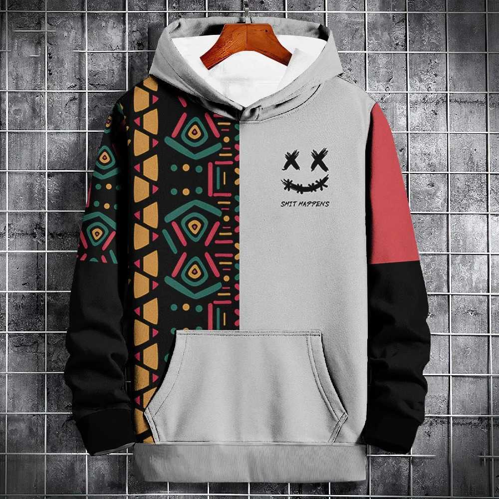 2026 Autumn Hoodie For Men 3d Ethnic Pattern Patchwork Print Long Sleeve Sweatshirt Fashion Street Hoody Pullover Oversized Tops M260312