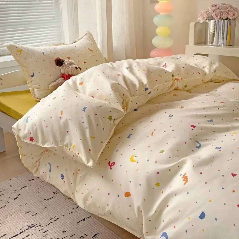 Starry Sky For Boys And Girls Duvet Cover Set Ins Korean Style with Flat Sheet Pillowcase No filler Queen Double Home Bed Linens H260312