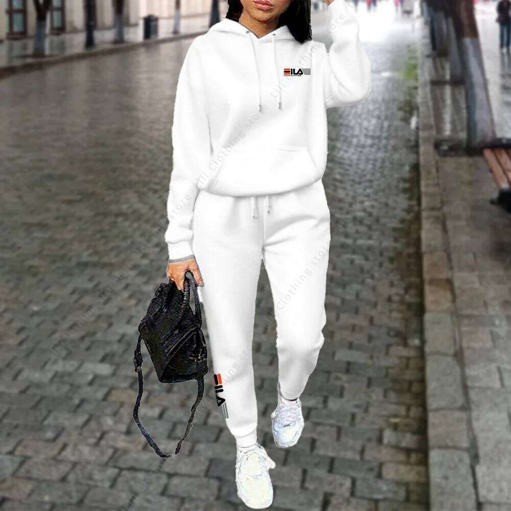 Women's Tracksuit Hoodies Trousers 2PCS Suit Winter Sports Jogging Outfits Fashion Street Designer Clothes for Women Pants Set C260312