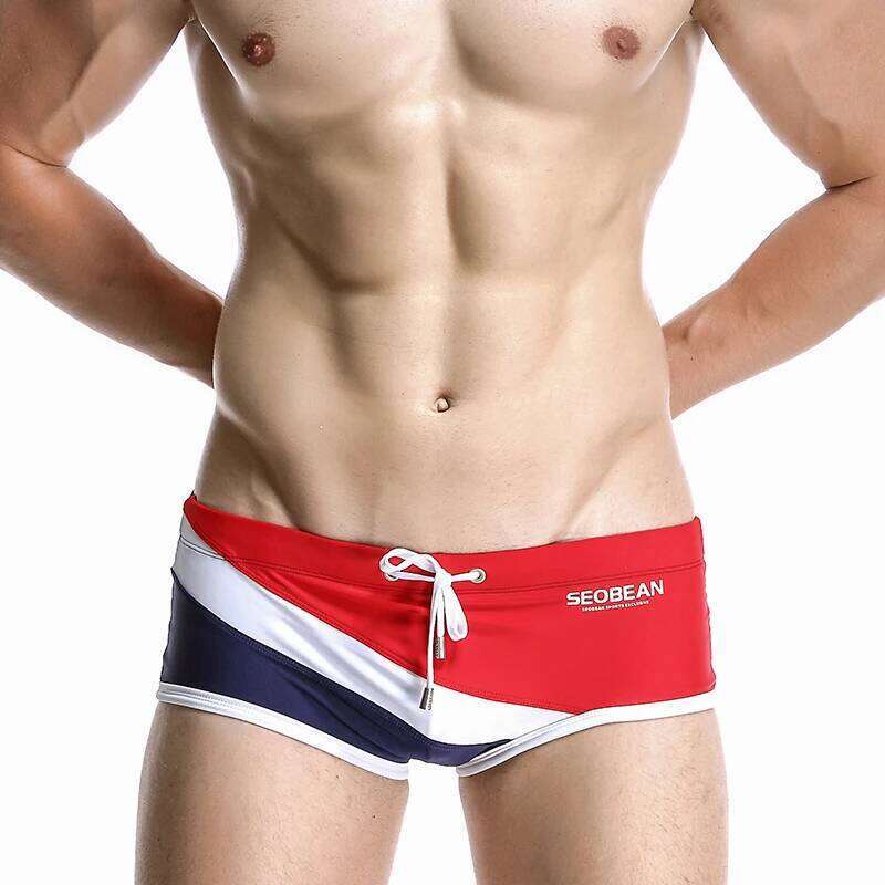 Men's Low Waist Comfortable Swimming Trunks Sexy Small Flat Angle Large Size Hot Spring Bathing Suit Qui Dry Trendy Brand Z260312