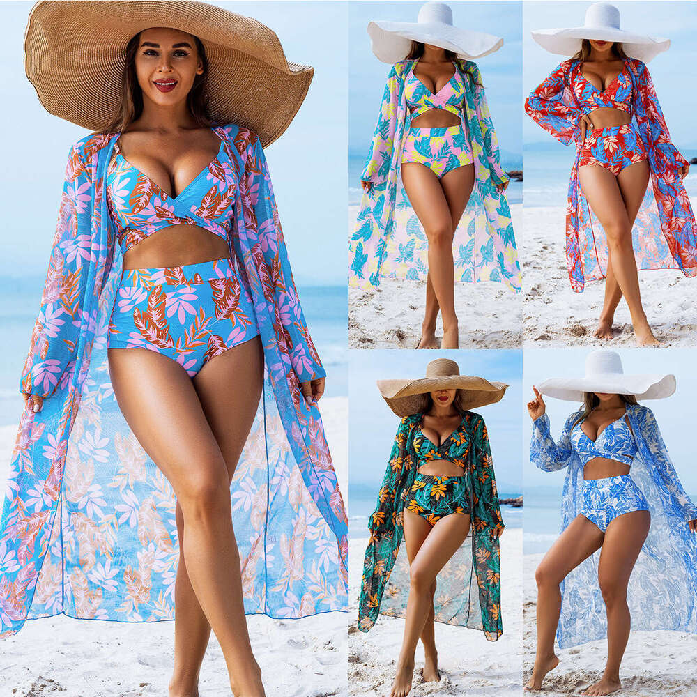 New European and American fashion high-end sexy swimwear three-piece bikini women's swimsuit