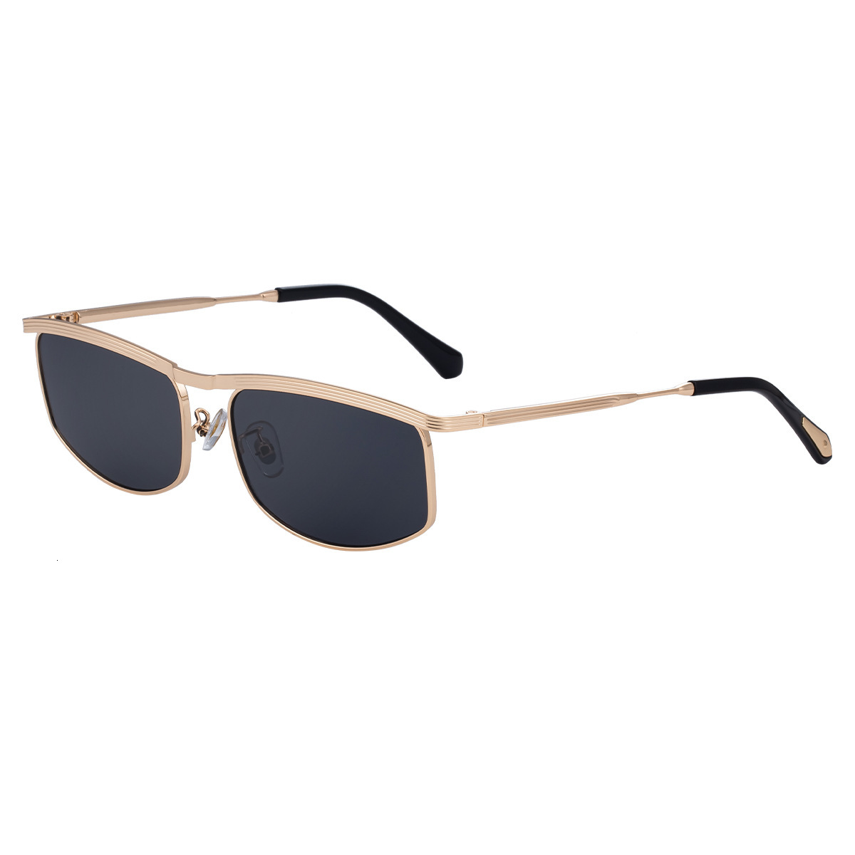 Small Frame for Men Driving 2026 New Metal Double Bridge Sunglasses High-end Sun Protection Eyebrow Style Glasses