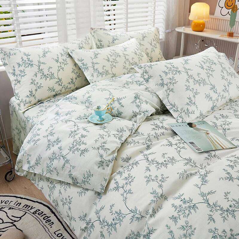 100% Cotton 3pc/Set Duvet Cover,No Filler,Floral Ins Style Skin-Friendly, Soft Comfortable Fabric,Single/Queen Size Bedding Set H260312