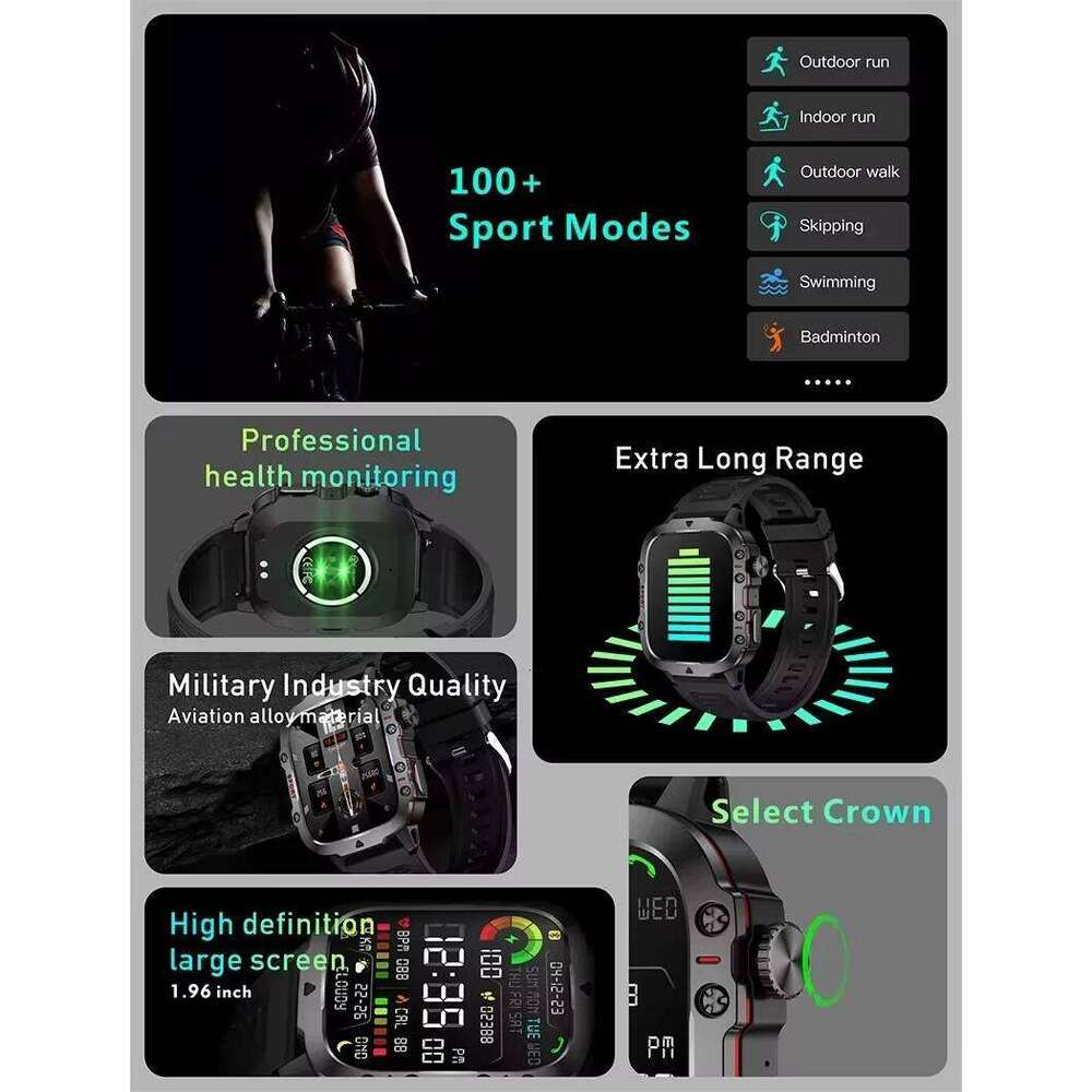 LAXASFIT Smart Watch Voice Assistant Bluetooth Calling Sleep Tracking Fitness Monitoring Men and Women 2025 New smartwatch