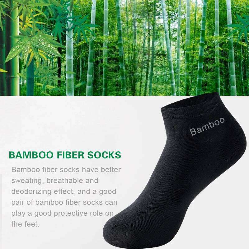 10 pairs High Quality Men's Bamboo Fiber Summer Thin Sweat Absorbent Deodorant Men Business Casual Formal Black Socks Gift Z260312
