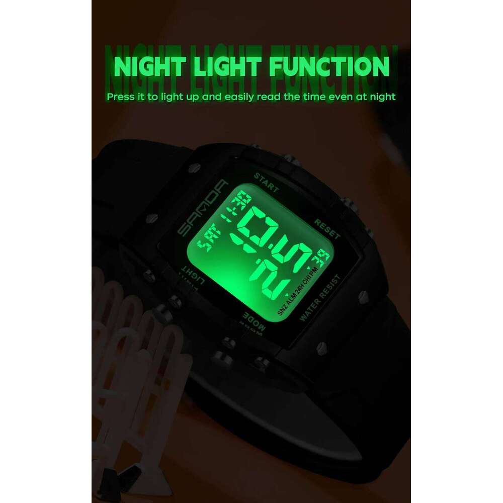 SANDA 2175 Student Digital Wristwatch New Multifunctional Outdoor Sports Clock Fashion Leisure Waterproof Watches For Men Women