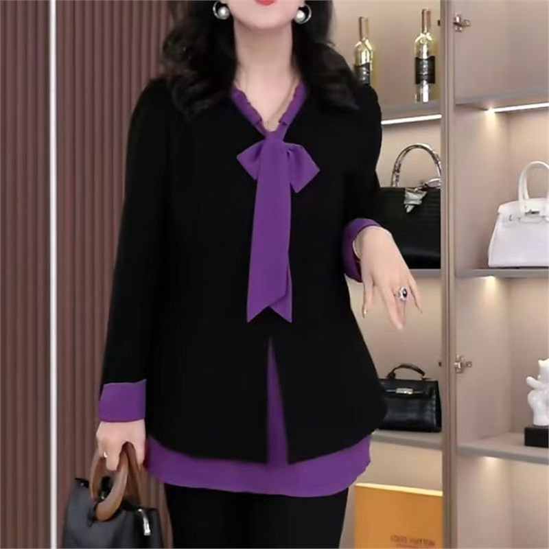 Designer Hoodie 2025 Autumn New Fashionable Polo Shirt Elegant Chic Designer Shirt Bow Design Mid-length Blouse Trendy